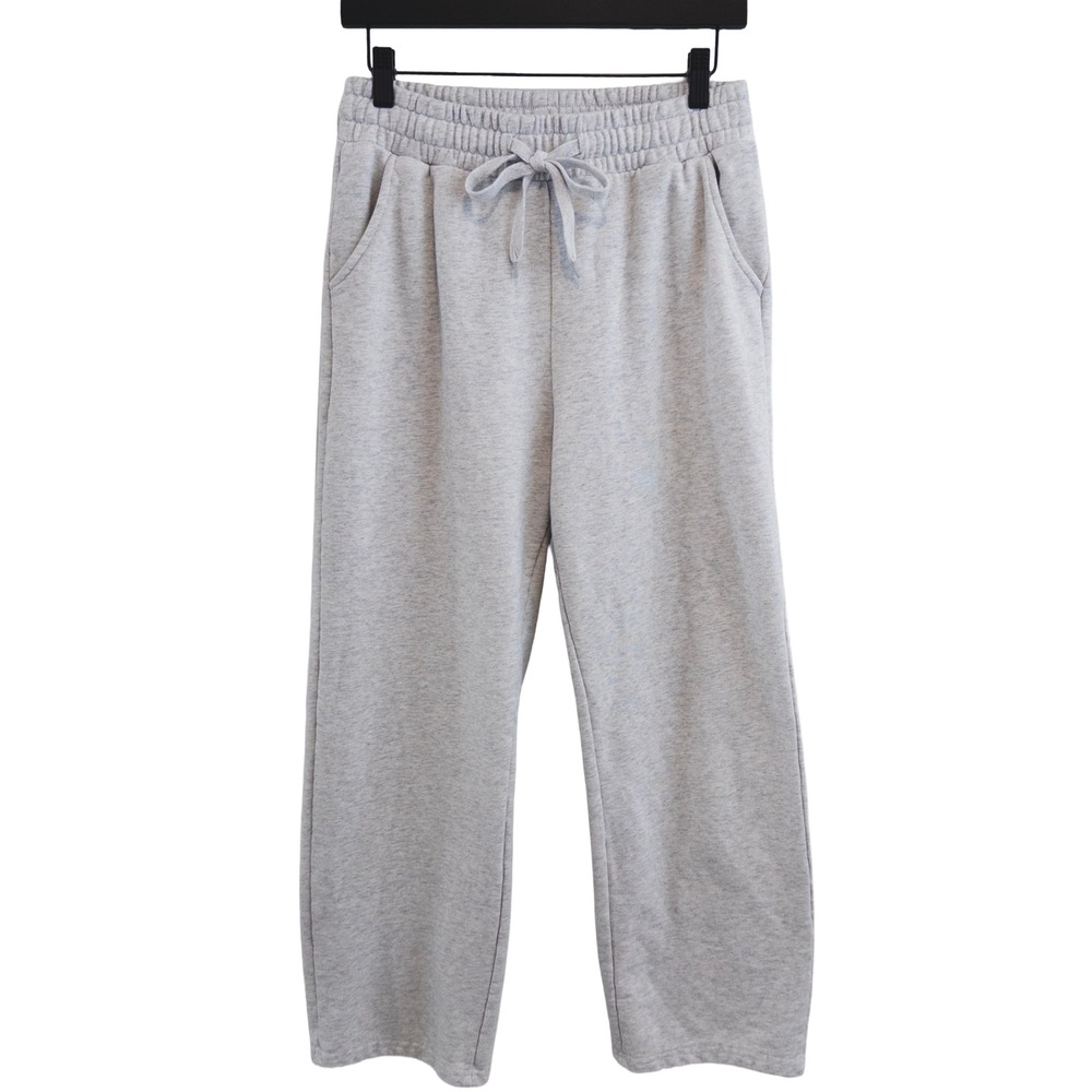 Forever 21 Sweatpants Womens Large Gray Wide Leg High Rise Drawstring Leisure